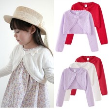 Girls Long Sleeve Knit Bolero Cardigan Shrug Cropped Sweater Jacket For Dress l Meisjes bolero price