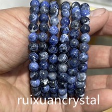 Wholesale Lot 6pcs Natural Blue-vein stone 6 mm 7.5"Crystal Stretch Bracelet Natural steen Bracelets price