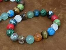 Handmade Natural Multicolor Stone Beads 10mm Two Beaded Stretch Bracelets 7.5” Natural steen Bracelets price