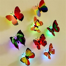 1Pc 3D Butterfly LED Night Light Art Decal Wall Sticker Home Mural Room Decor LED Muur kunst price
