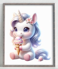 Nursery Wall Art Print, Cute Unicorn Kids Room Print, Baby Wall Decor Art #674 Baby Kamer Muur decoratie price