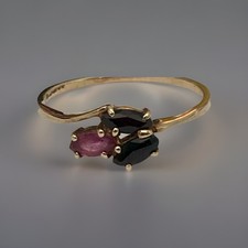 9ct Gold Sapphire Ring - Size L 1/2 - Pink & Blue Sapphires Sapphire Ring price