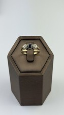 Sapphire And Diamond 9ct Gold Ring , Vintage And Hallmarked Size J1/2 Sapphire Ring price