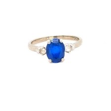 10K White Gold Oval Sapphire/Cz Ring Sapphire Ring price