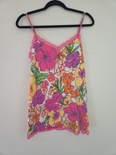 Womens Vtg Y2k Victoria Secret Colorful Floral Lace Trim Slip Dress Sz M Slip jurk price
