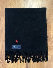 Vintage Scarf Polo by Ralph Lauren Unisex Neck Warmer Black Fringe Red Pony Unisex nekwarmer price