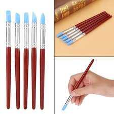 5pcs Silicone Rubber TIp Brushes Shaper Brush Paint Glue DIY Pottery Pastel Pastelverf price