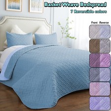 Quilted Bedspread Basket Weave Bed Throw Bedding Set | Double King Comforter Pcs Bedspread & Bedspread Set price