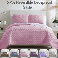 Reversible Quilted Bedspread Basket Weave Comforter Bedding Set Double King Size Bedspread & Bedspread Set price