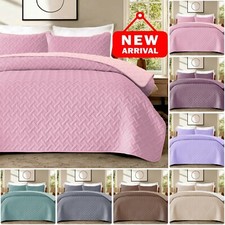New 3PCs Quilted Bedspread Basket Weave Bedding Set Reversible 2-in-1 Bed Throw Bedspread & Bedspread Set price