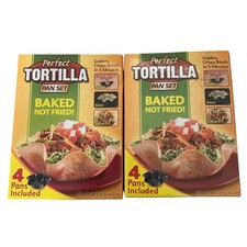 Perfect Tortilla Tortilla Pan Set 4Piece Non-Stick Shell Makers Lot of 2 NEW Pizzamakers price