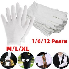 1/6/12 Paare Händ Baumwolle Modeschmuck Weiß Handschuhe Arbeit Schutz Handhabung Unisex Handschoenen price