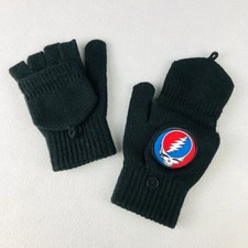 Grateful Dead Steal Your Face Convertible Fingerless Glove Mittens Unisex Black Unisex Handschoenen price