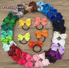 3.3" Grosgrain Ribbon Bow Hair Elastic Ponytail Hair Band Bobble Girls/Ladies Baby haarband price