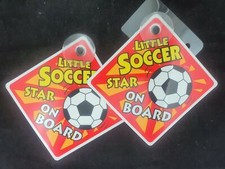 2 X CAR SIGNS BABY ON BOARD CHILDREN KIDS LITTLE SOCCER STAR PIRATE BE CAREFUL Baby Laarzen price