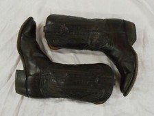 EXOTIC LUCCHESE mens CHOCOLATE Brown BABY BUFFALO leather Cowboy Boots SZ 9D Baby Laarzen price