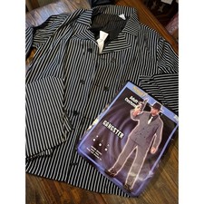 Spirit Halloween Gangster Costume XL Pinstripe Suit Jacket Pants Tie 1920s Mens Heren Costume price