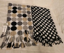 Scarf Lot Of 2 Polka Dot Fringe Fleece Scarf  Womens Winter Snow Neck Warmer Mix Dames nekwarmer price