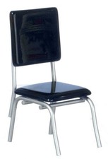 Dolls House 1950's Retro Black Kitchen Chair Cafe Diner Dining Room Furniture Cafe & Canteen Stoel price