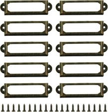 50 Pcs Antique Label Holder Metal Name Card Frame for Office Library Cabinet Library Kast price