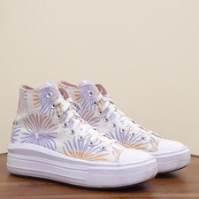 Converse Women Shoes Move High Top White Purple Orange Floral Platform 11 Platform Schoenen price