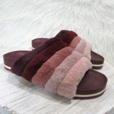 Time And Tru Pink Size 11 Faux Fur Casual Slip On Slides Slippers Sandals Dames slippers en sandalen price