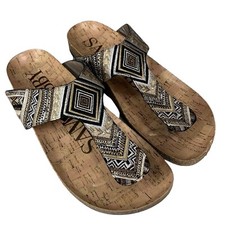 Sam & Libby Womens 8 Hollyn Thong Sandals Slides Colorful Embroidery Boho Dames slippers en sandalen price