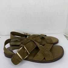 TIME and TRU Womens X-Band Buckle Sandals Size 10 Faux Suede Olive Color New Dames slippers en sandalen price