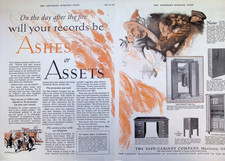 Original 1925 Safe-Cabinet Co Ad: Office File Records Fire Protection Safe Desk Kantoor Safe price