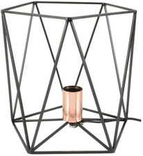 lyyt Retro-Style Geometric Black Desk Table Lamp Copper Bulb Holding Kantoor Bureau Lamp price
