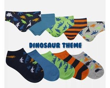 BERRY & WILSON  DINOSAUR BOYS 5 PACK BRIEFS AND TRAINER SOCKS SET NEW Jongenssokken set price