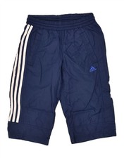 ADIDAS Boys Graphic Capri Tracksuit Trousers 9-10 Years Navy Blue Nylon QD07 Jongens capribroek price