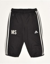 ADIDAS Boys Capri Tracksuit Trousers 11-12 Years Large Black Polyester XE14 Jongens capribroek price