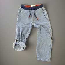 Mini Boden Boys 4y Railroad Stripe Pants Roll Up Capri Blue White Stripes Jongens capribroek price