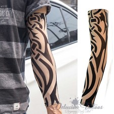 Temporary Tattoo Sleeve Fake Nylon Arm Stocking Tribal  Black Mens Womens Kids Dames Arm Sleeves price