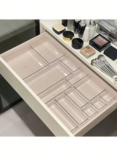 Draw Organiser Plastic Box Desk Drawer Fridge Trays Makeup Storage Divider Kantoor Drawer Unit price