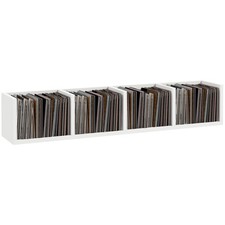 HOMCOM Wooden Wall-Mounted Storage Media Display Shelf Center Rack, White CD - DVD Plank / Unit / Kast price