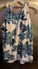 White Blue Black Tugless High Neck Strappy  Tankini Swim Top Size Large Tankini price