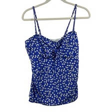Croft & Barrow Women 16 Tankini Blue White Padded Bra Tankini price