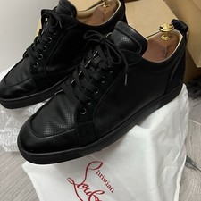 Christian Louboutin Black Leather Suede sneakers 8.5 42.5 9.5us Sneakers price