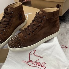 Authentic Christian Louboutin Brown Suede spikes sneakers 7.5 41.5 8.5us Sneakers price