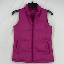 Lands' End Girls Size Small Down Puffer Vest Fuchsia Pink Zip Front Pockets Meisjes vest price