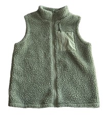 Lands End Girls Large 10 12 Plush Fleece Vest Green Front Zipper Pocket Full Zip Meisjes vest price