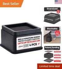Bed Risers 2 Inch Lift - Square, Heavy Duty, 4 Pack, Up to 10000lbs - Bed Rai... Bank Bed price