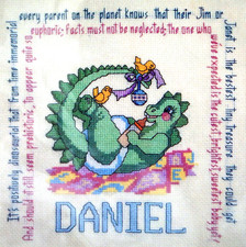 NEW VTG Needleform Baby's Delight-Personal Baby Poem CCS Kit #893-Dinosaur Baby Baby Goud Kussen price