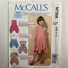 McCalls 7309 Girls Tunic Dress Pull On Loose Uneven Hem Child New Uncut Pattern Meisjes tuniek price
