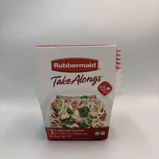 Rubbermaid TakeAlongs 2.1 Cup Deep Square Food Storage Containers Set of 5 Red Opbergen Containers price