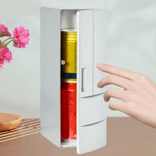 USB Mini Fridge Holds 2 Can Multipurpose Portable for Bedroom Car Food Auto Refrigerator price