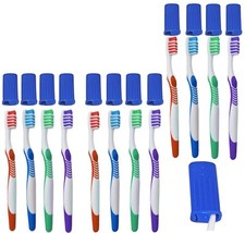 Adult Toothbrushes with Push On Covers ~ Pack of 12 Manual Brushes and Covers Tandenborsteles price
