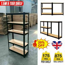 Boltless Garage Racking 5 Tier Shelving Unit Heavy Duty Metal Shelf Shed Storage Kantoor Plank Unit price